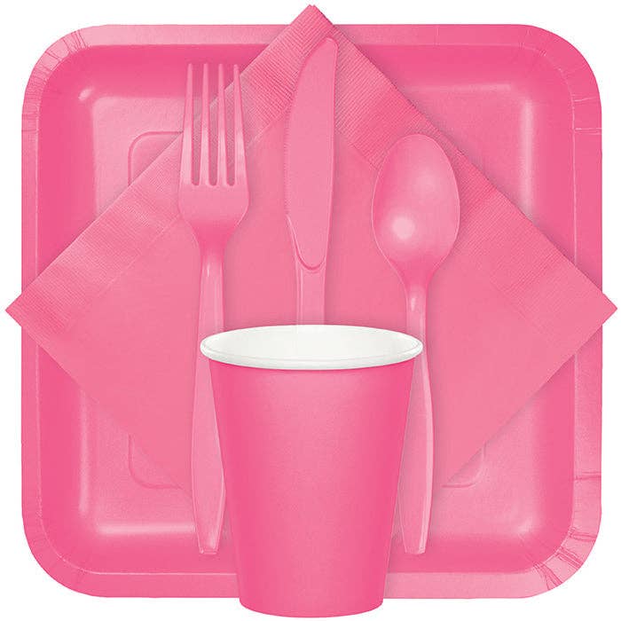 18pc Candy Pink Value Asst Plastic Cutlery