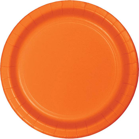 Sunkissed Orange Value 8.75" Paper Dinner Plates
