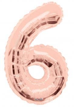 34 Inch Rose Gold Number 6