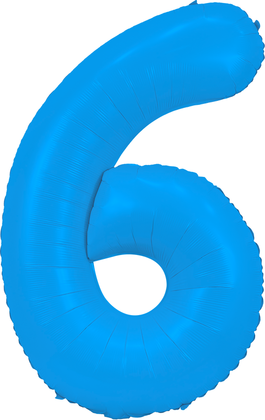 34" Neon Blue Number 6