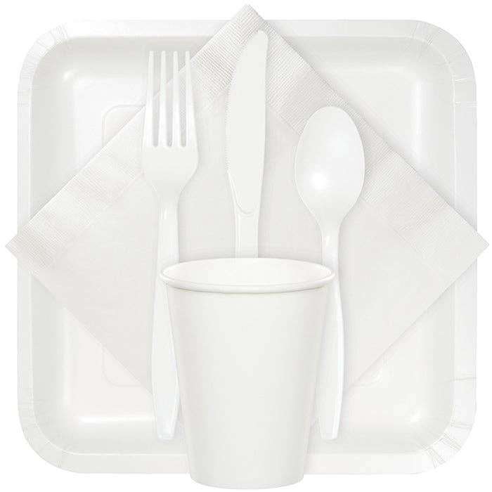 18pc White Value Asst Plastic Cutlery