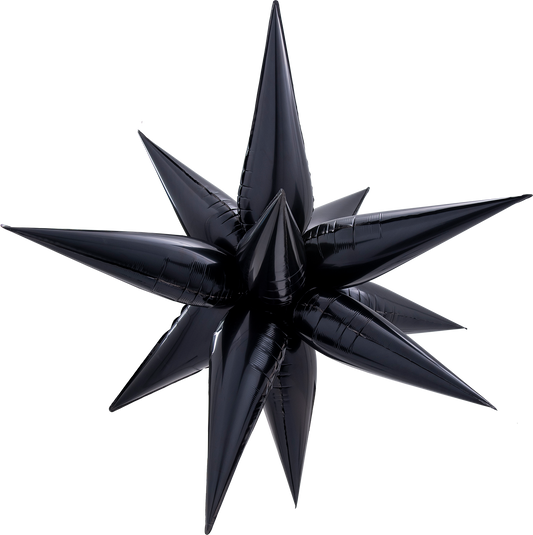 26" Starburst Mylar Balloon - Black