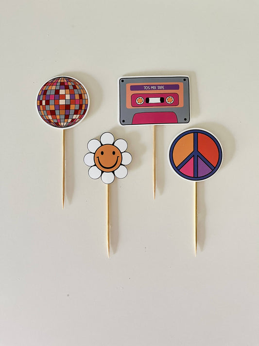 Groovy Cupcake Toppers