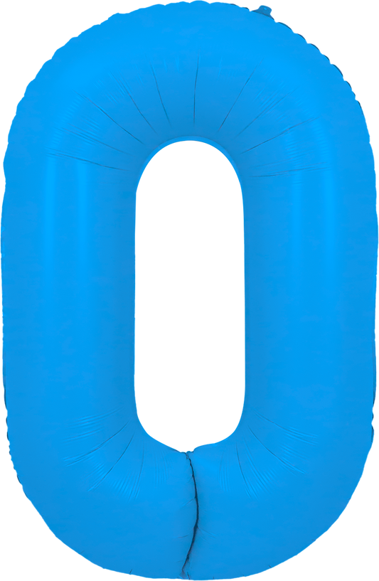 34" Neon Blue Number 0