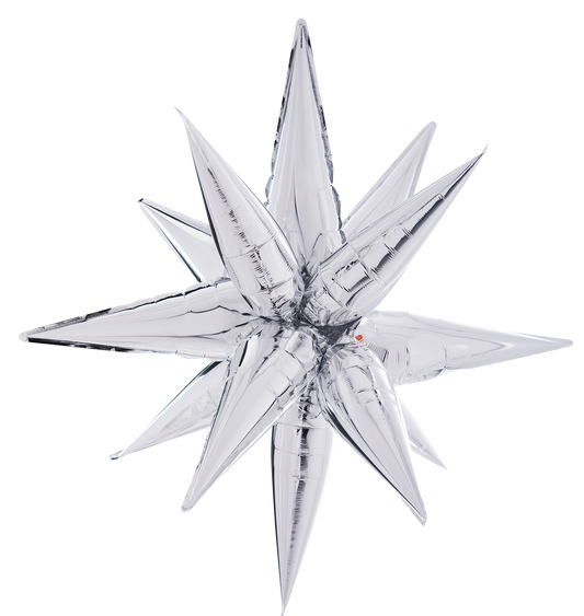 26" Starburst Mylar Balloon - Silver