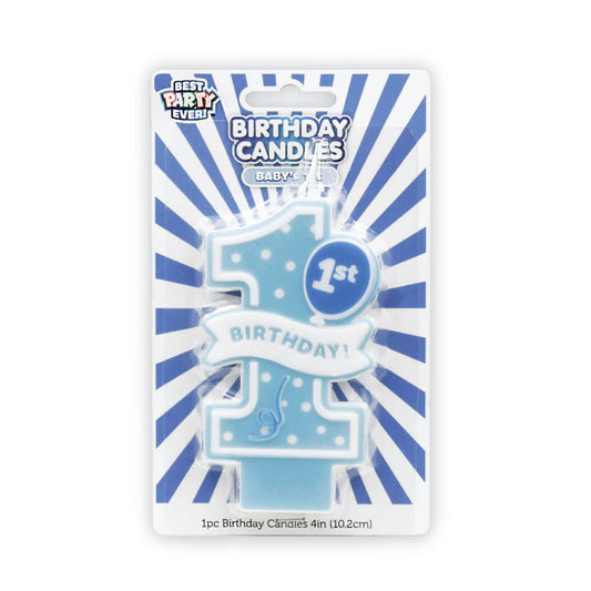Baby's First Birthday Blue Birthday Candle