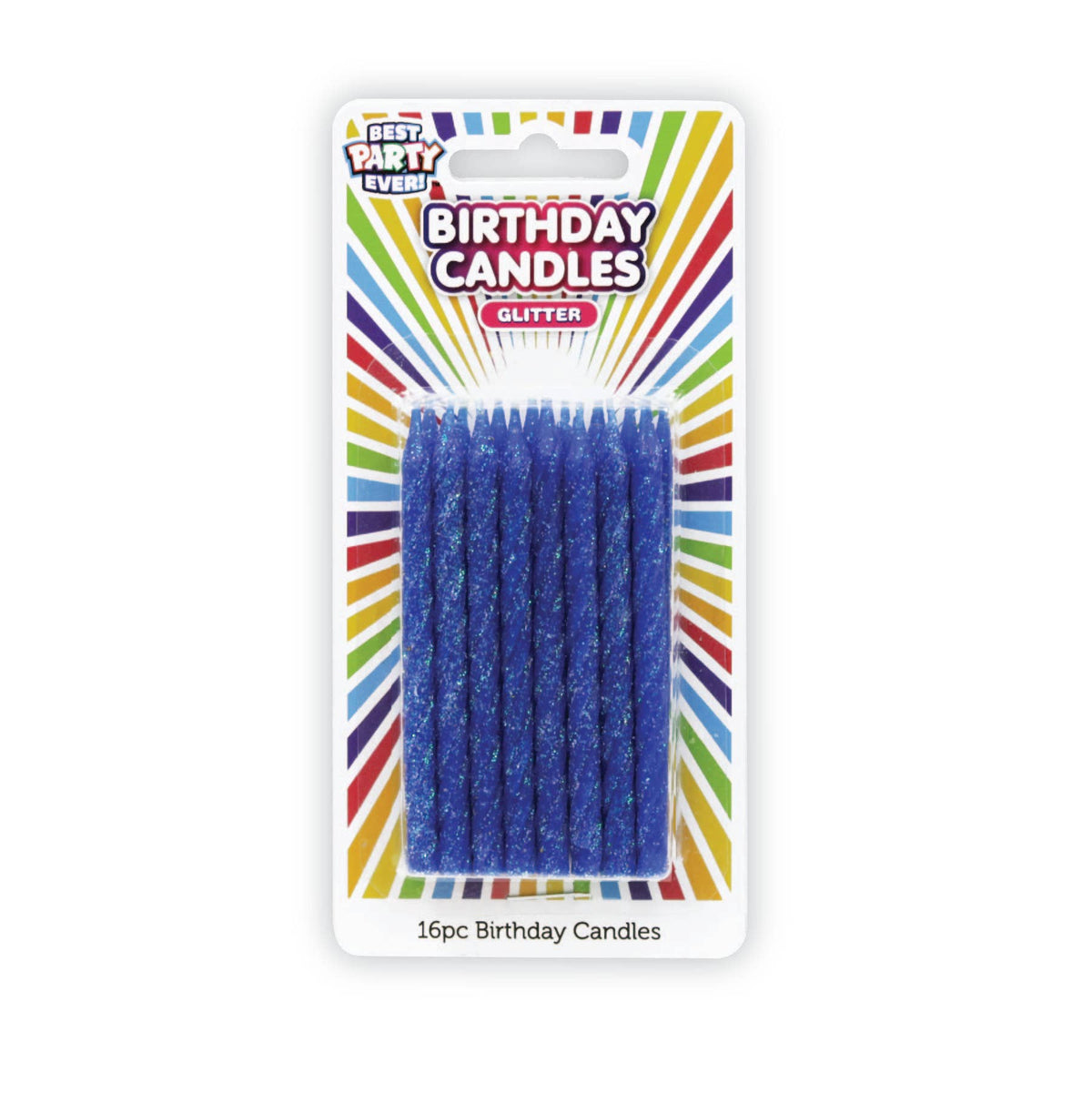 Blue Glitter Birthday Candles