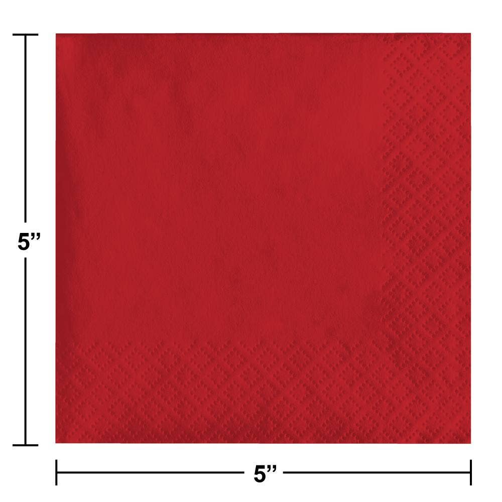 Classic Red Value Friendly Beverage Napkins