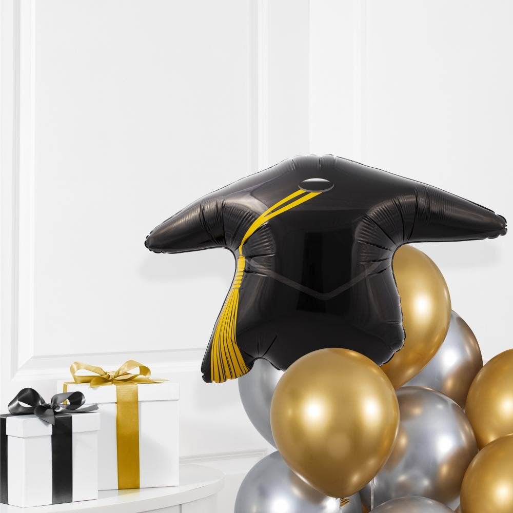 Bulk Black Graduation Cap Mylar Balloons