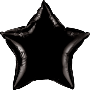 24" Black Star Foil Balloon – 5 Pack