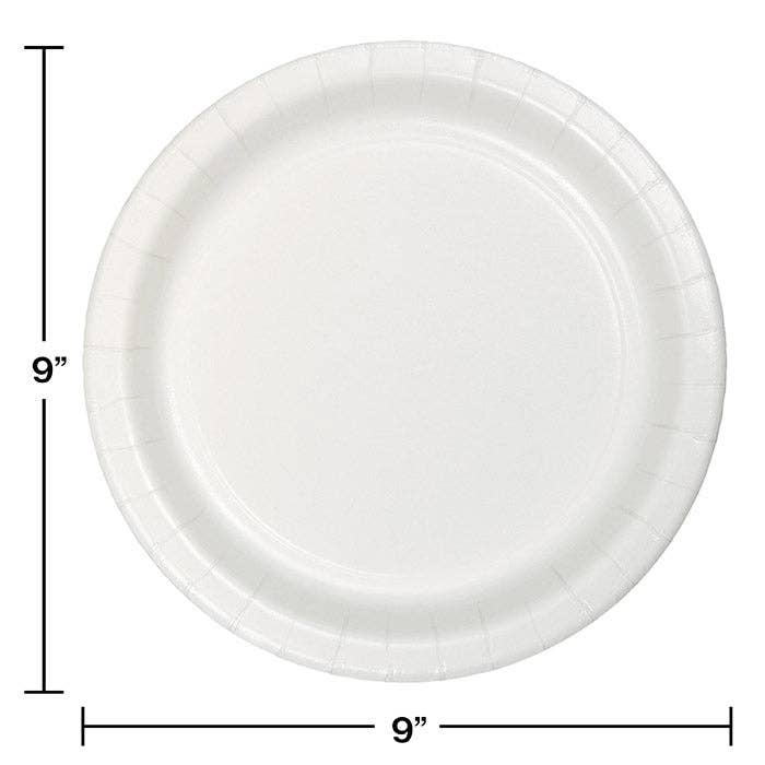 White Value Friendly 8.75" Paper Dinner Plates