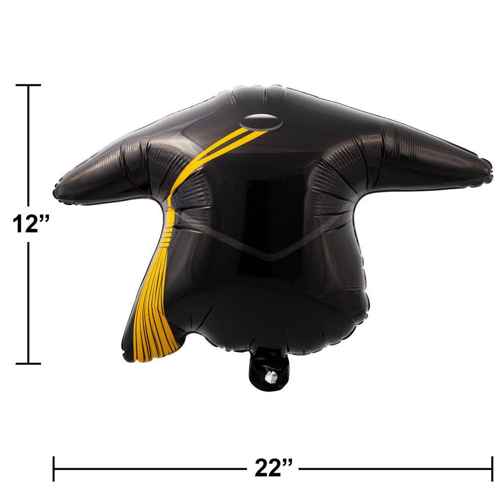 Bulk Black Graduation Cap Mylar Balloons