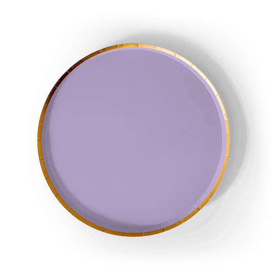 Gold Purple Paper Plate (8pcs)