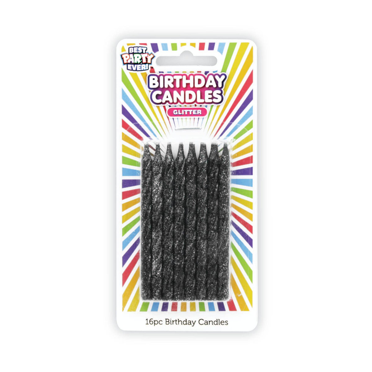 Black Glitter Birthday Candles