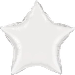 24" White Star Foil Balloon – 5 Pack