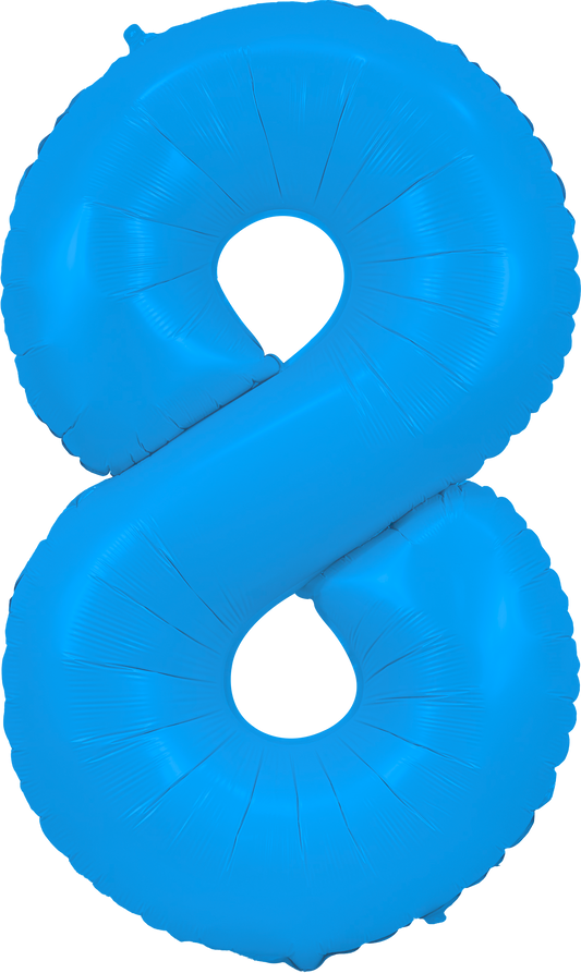 34" Neon Blue Number 8