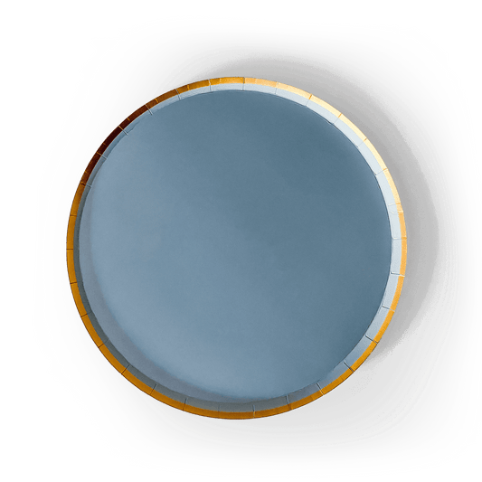 Gold Cornflower Blue Paper Plate (8pcs)