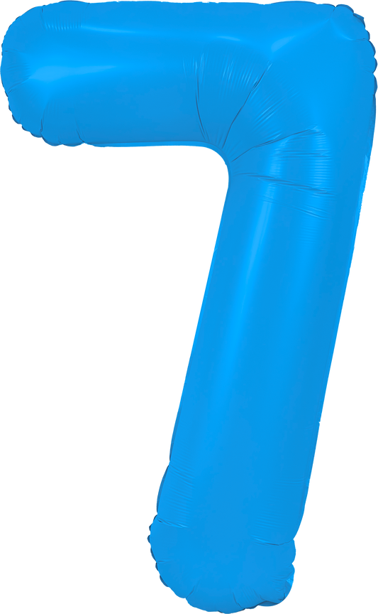 34" Neon Blue Number 7
