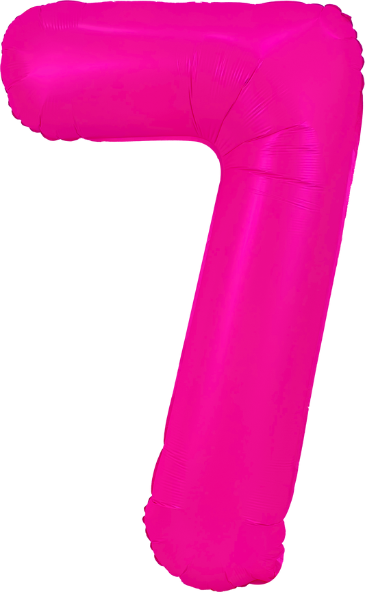 34" Neon Pink Number 7