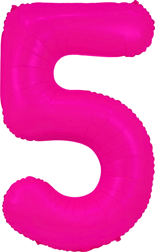 34" Neon Pink Number 5