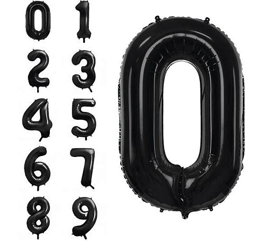 Black Number Balloons