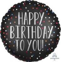 Happy Birthday Black with dots