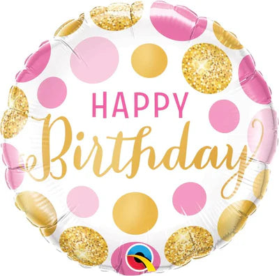Happy Birthday pink and gold