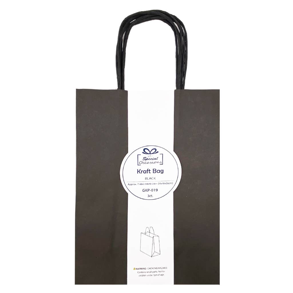 Large Kraft Gift Bags, 3 Pack, 9 Colors Available