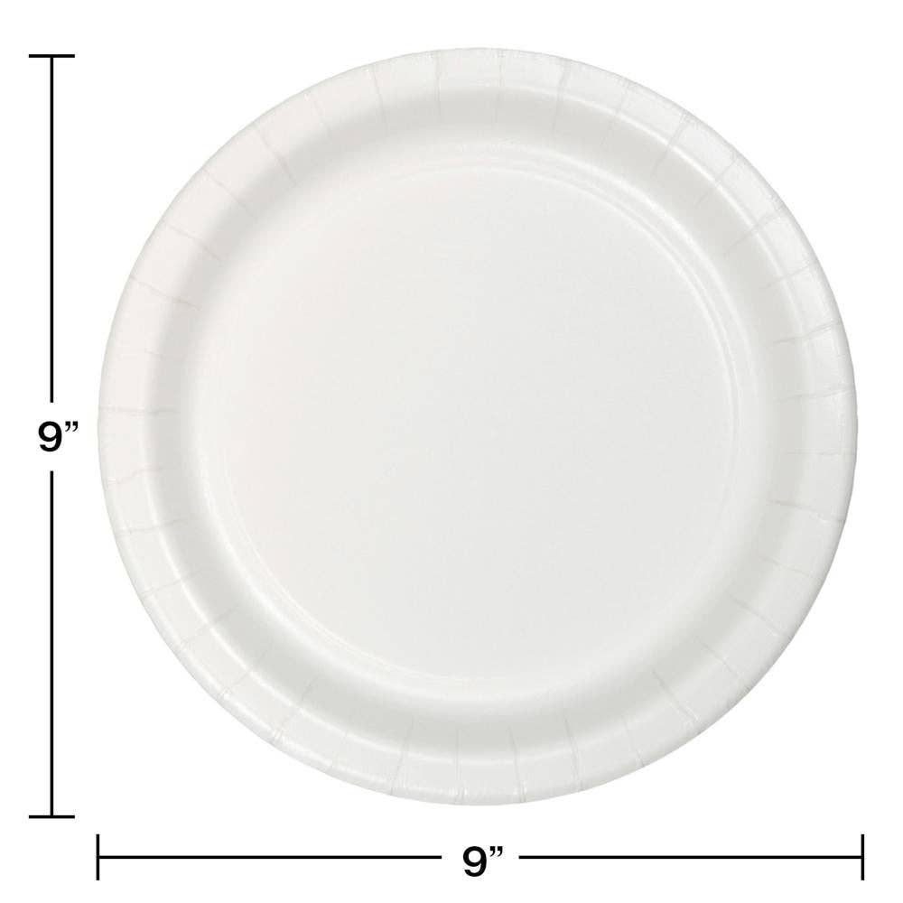 White Value Friendly 8.75" Paper Dinner Plates