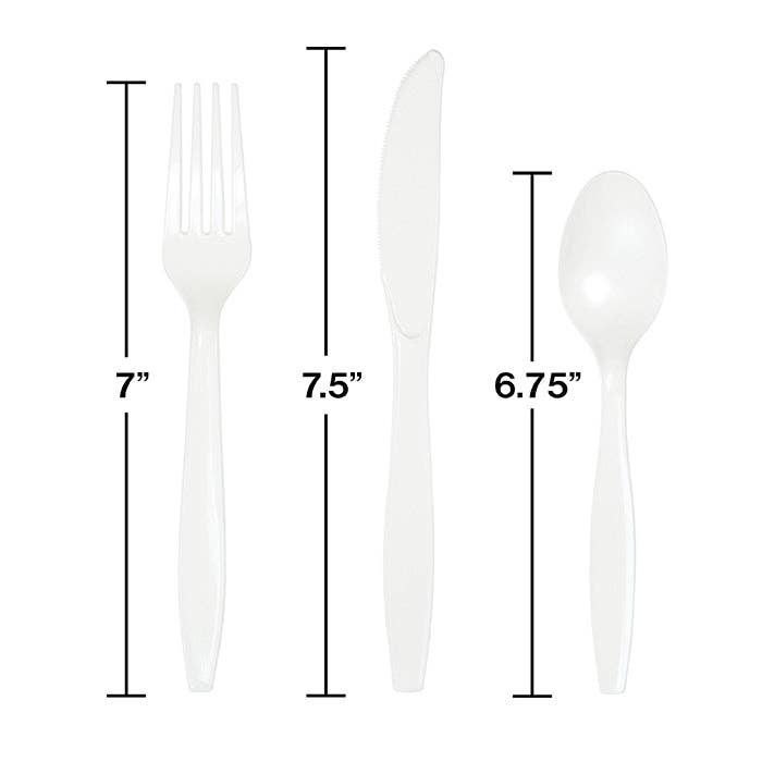 18pc White Value Asst Plastic Cutlery