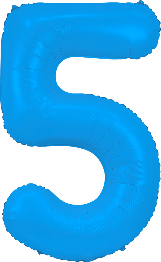 34" Neon Blue Number 5