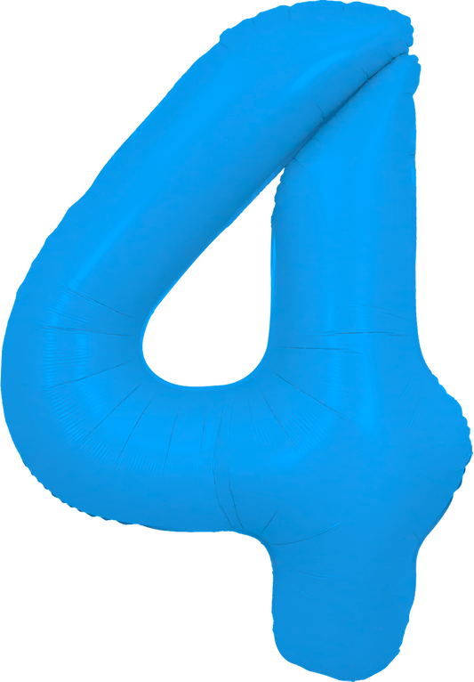 34" Neon Blue Number 4