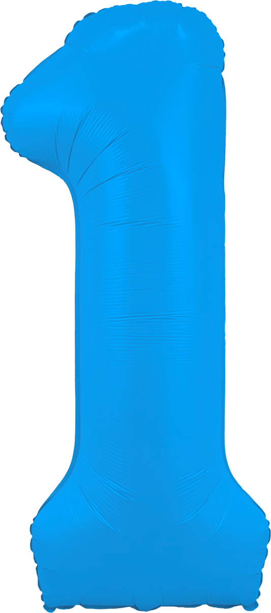 34" Neon Blue Number 1