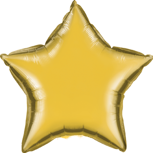 24" Gold Star Foil Balloon – 5 Pack