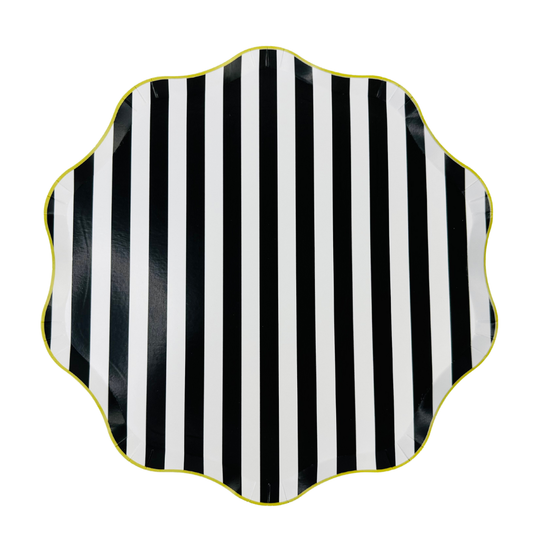 XL Bows & Boos Halloween Striped Plate