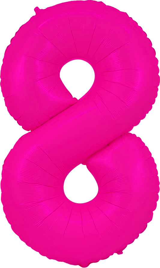34" Neon Pink Number 8